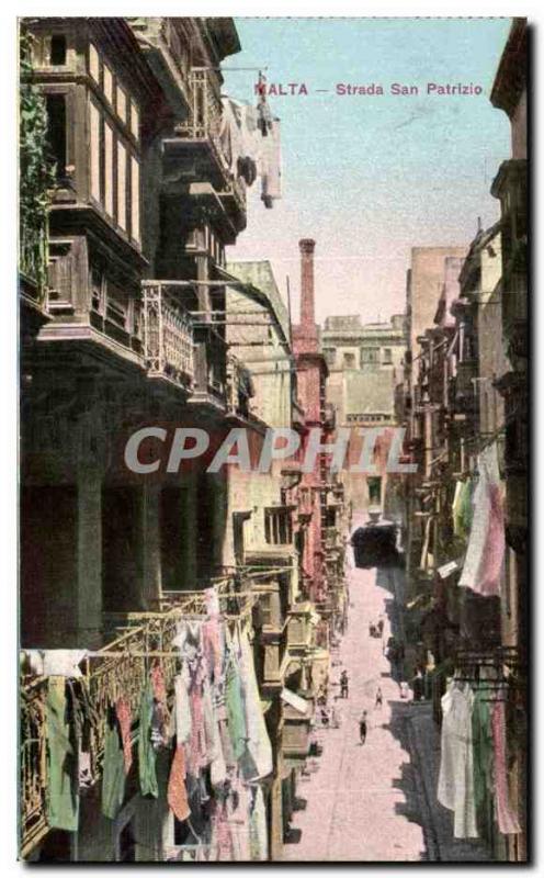  Vintage Postcard Malted Strada san Patrizio Malta