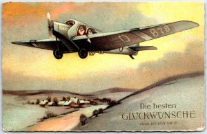 Die Bsten Gluckwunsche Zum Neuendahre - Best Wishes New Year Vintage Postcard