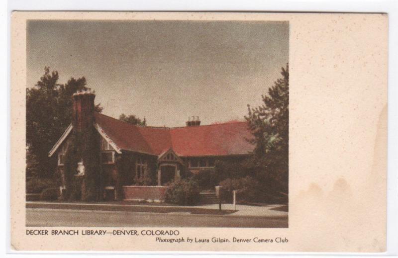 Decker Branch Library Denver Colorado postcard