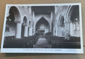 VINTAGE UNUSED PHOTO PC - NAVE ST. PETER & ST. PAUL CHURCH, PICKERING, ENGLAND