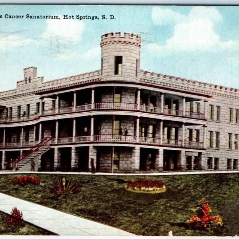 c1910s Hot Springs, S.D. Dr Nichols Cancer Sanatorium Postcard Quarantine A42