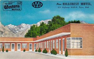 Provo Utah 1950s Postcard Hillcrest Motel