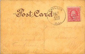 H76/ Sheldon Illinois Postcard c1917 Sheldon High School Building  94