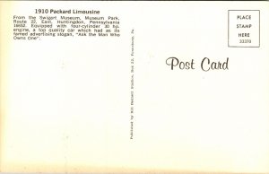 1910 Packard Limousine Swigard Museum Park Route 22 Huntingdon Unp Postcard 