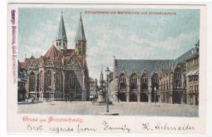 Altstadtmarkt Martinikirche Altstadtrathaus Braunschweig Germany 1900 postcard