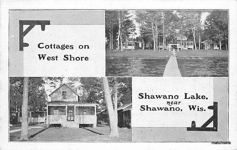 Cottages West Shore KROPP Near SHAWANO, WISCONSIN Shawano Lake 6781 postcard