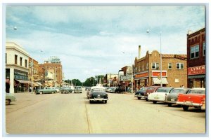 c1960s Grand Avenue At Fifth Street Cars Scene Spencer Iowa IA Unposted Postcard