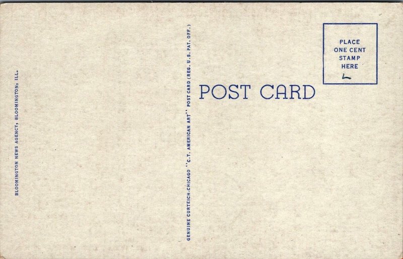 Postcard Presser Hall Illinois Wesleyan University Bloomington IL