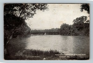 Elkhart IN-Indiana, Main Street Bridge From Island Park, Vintage c1910 Postcard