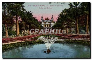 Postcard Old Casino in Monte Carlo and Gardens