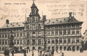 Anvers L'Hotel De Ville Getty Museum Antwerp Belgium Vintage Postcard