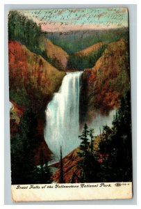 Vintage 1900's Postcard Great Falls Yellowstone National Park