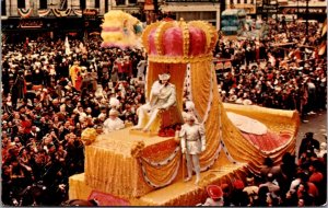 Postcard King Rex Float Monarch of Misrule Mardi Gras New Orleans Louisiana