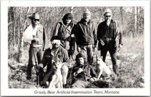 MONTANA Comic Greetings Postcard Grizzly Bear Artificial Insemination Team