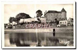 Old Postcard Mayenne Quai Carrnot and Vieux Chateau