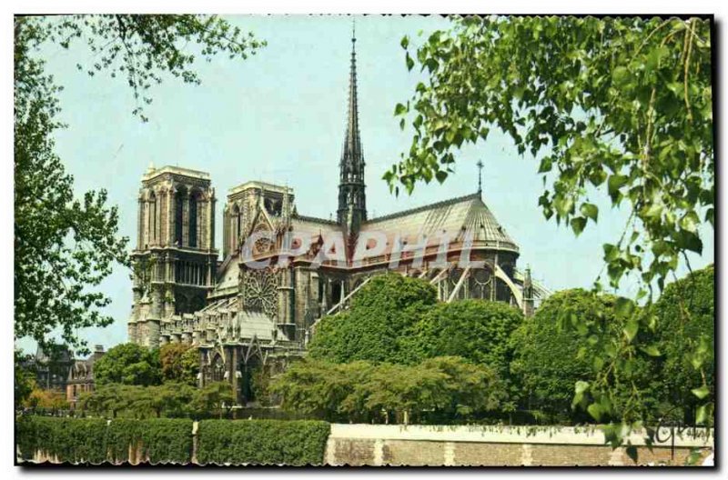 Old Postcard Paris church Notre Dame Cathedrale