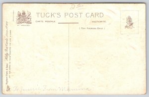 Christmas~Holly Frames Snowy Church Scene~Silver~TUCK~c1910 Vintage Postcard