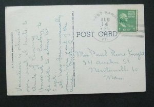 Greetings From Harveys Lake West Barnet VT 1945 Linen