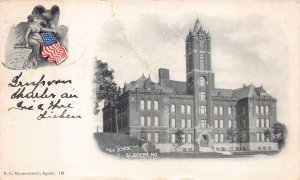 HIGH SCHOOL ST. JOSEPH MISSOURI LIVINGSTON POSTCARD 1905