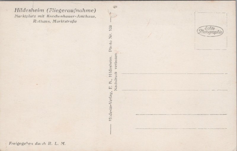 Germany Hildesheim Fliegeraufnahme Vintage RPPC C013