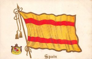 Spain Spanish Flag Greetings Vintage Postcard AA70155