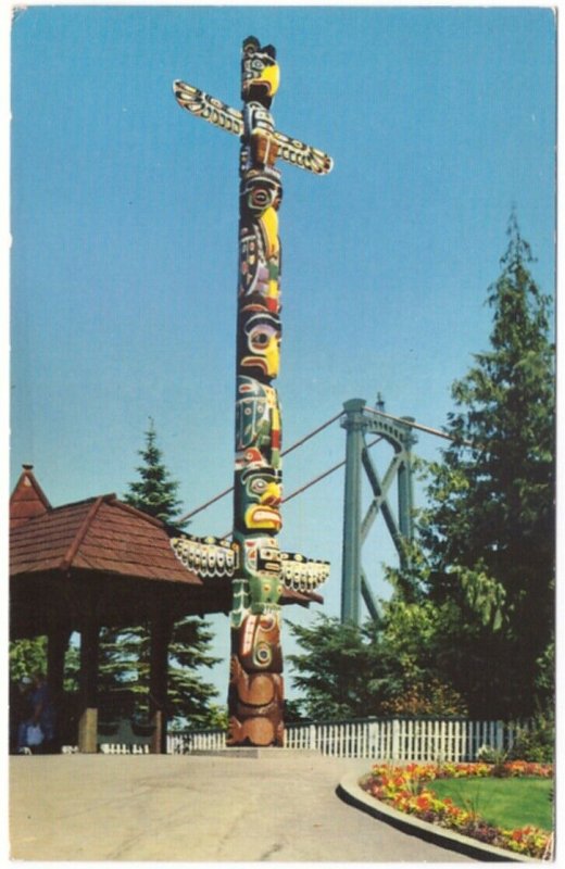 Totem Pole, Prospect Point, Stanley Park, Vancouver BC, Vintage Postcard #2