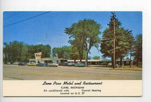 Clare MI Drive-In Food Motel Old Cars Postcard