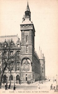 Vintage Postcard Palais De Justice La Tour De L'Horloge Paris, France