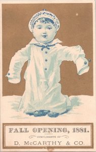 D. McCarthy & Co Dry Goods Syracuse, NY - Fall Opening 1881 Victorian Trade Card