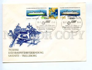 417220 EAST GERMANY GDR 1979 SHIPS Sassnitz-Trelleborg strip stamps FDC