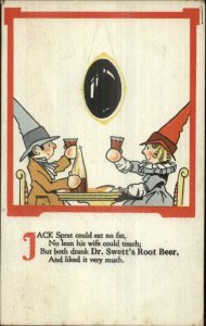 Soda Beverage - Dr. Swett's Root Beer Jack Sprat Nursery Rhyme Postcard c1910