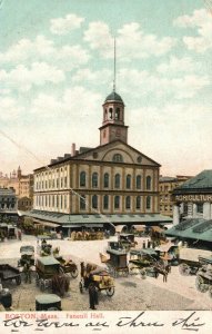 Vintage Postcard Faneuil Hall Historic Building Landmark Boston Massachusetts MA