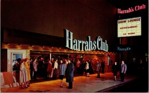 Vtg 1950s Harrah's Club Show Lounge Reno Nevada NV Postcard