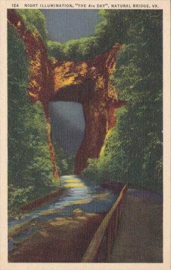 Virginia Blue Ridge Mountains Night Illuminatopn The 4th Day Natural Bridge 1945