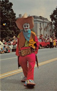 Peru Indiana 1960s Postcard Kelly The Clown Circus City Festival Parade