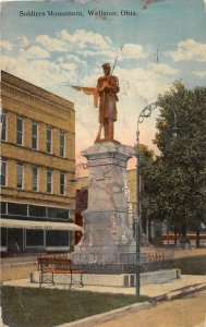 E18/ Wellston Ohio Postcard Jackson County c1910 Soldiers Monument 22