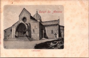 Italy Saluti da Ancona Cattedrale Vintage Postcard C032