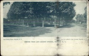 Deposit NY Corner of Dean & Second c1905 Postcard
