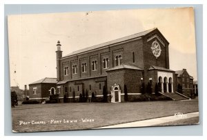 Vintage 1946 RPPC Postcard Post Chapel Fort Lewis Washington