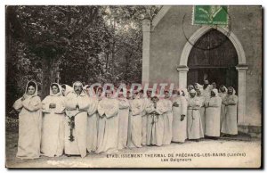 Old Postcard Hydrotherapy Prechacq Bains Bathers