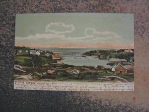 NEW HARBOR MAINE BIRDSEYE VIEW c1905 Postcard