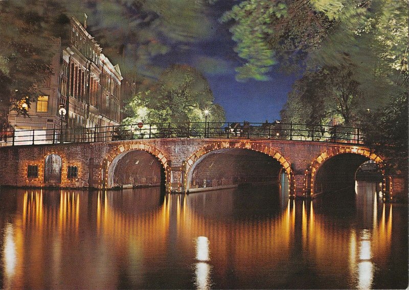 B108765 Netherlands Amsterdam Singel Picturesque Bridge Pont