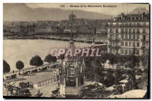 Old Postcard Geneva and Brunswick Monument