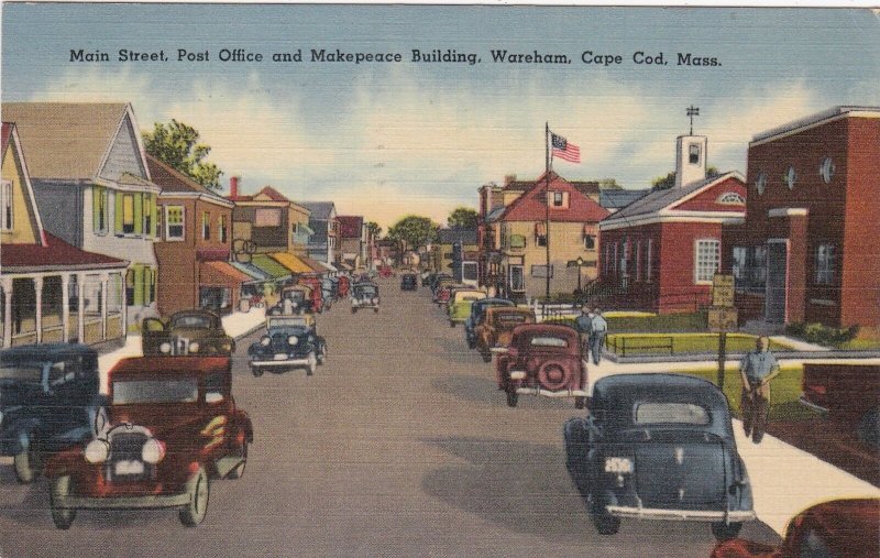 Massachusetts Cape Cod Wareham Main Street Post Office & Makepeace Bldg sk6468