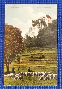 Vtg Danube Valley Castle Sheepherder Donautal Schloss Werenwag Germany Postcard