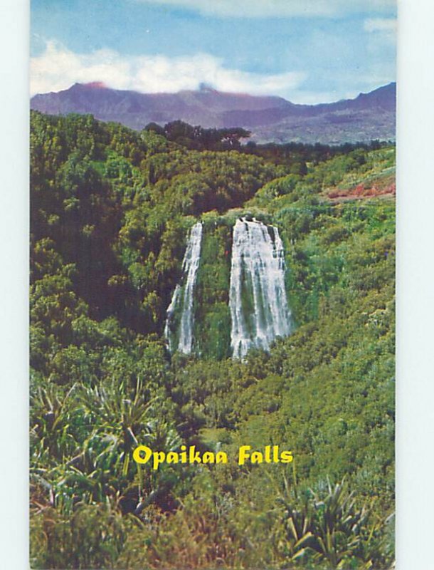 Chrome WATERFALL SCENE Wailua Hawaii HI AG3936@