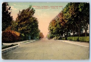 Narragansett Rhode Island Postcard Central Street Looking West Scene Road 1910