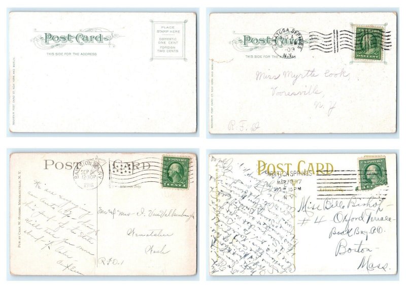 LOT OF 4 ANTIQUE SARATOGA SPRINGS NEW YORK NY HOTEL TRACK POSTCARDS