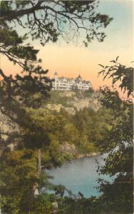 Hand Colored Postcard Cliff House Lake Minnewaska Ulster County NY