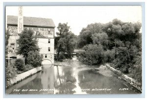 Vintage Plumoputh Flour Mills Wisconsin Old Stream Real Photo RPPC Postcard P165